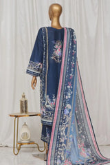 Bin Saeed Stitched 3 Piece Exclusive Printed Lawn Vol-03 Collection-AS-1521-Blue