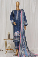 Bin Saeed Stitched 3 Piece Exclusive Printed Lawn Vol-03 Collection-AS-1521-Blue