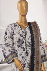 Bin Saeed Stitched 3 Piece Exclusive Printed Lawn Vol-03 Collection-AS-1523-White