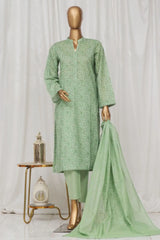 Bin Saeed Stitched 3 Piece Exclusive Printed Lawn Vol-03 Collection-AS-1524-Green