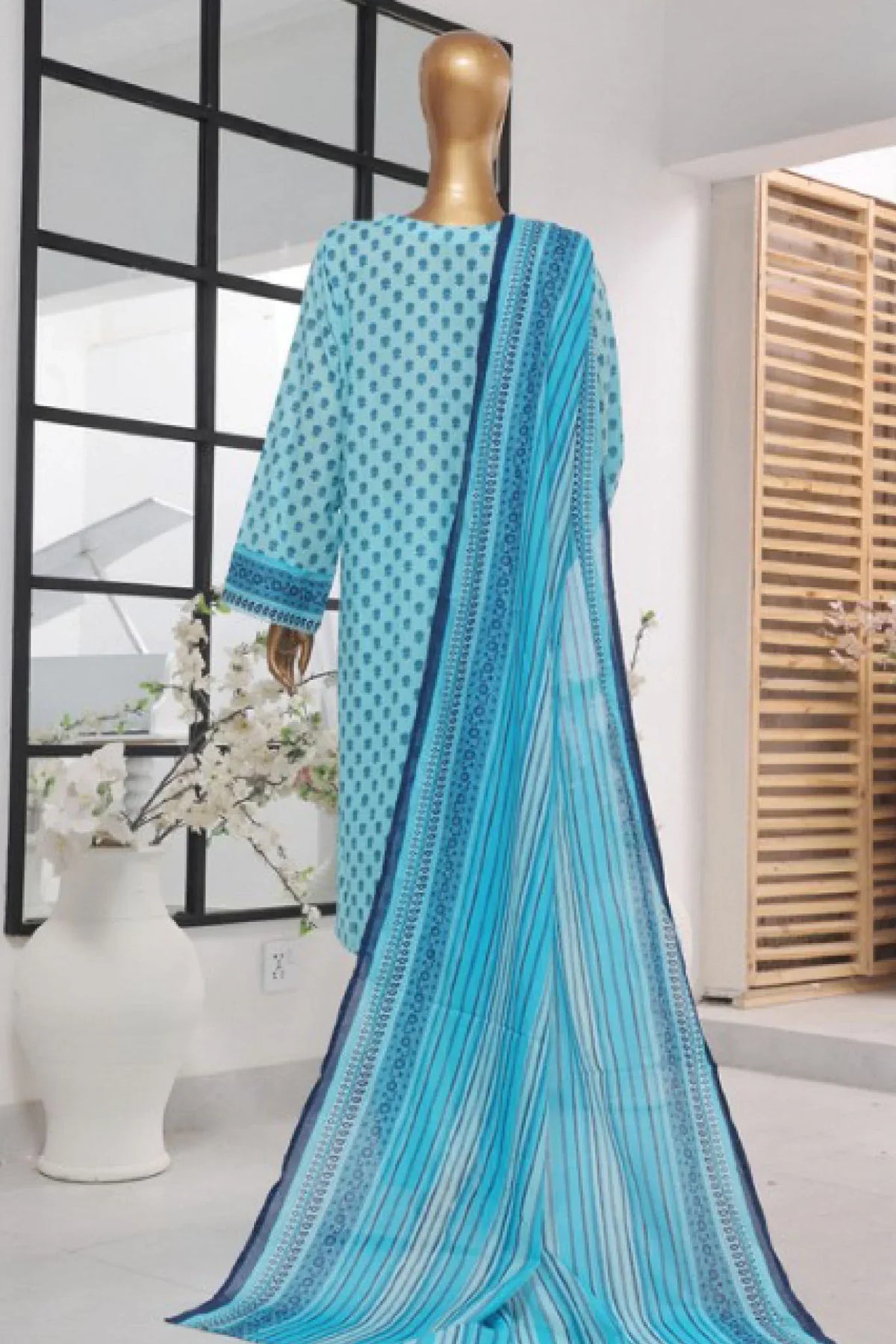 Bin Saeed Stitched 3 Piece Exclusive Printed Lawn Vol-03 Collection-AS-1526-Ferozi