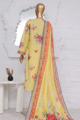 Bin Saeed Stitched 3 Piece Exclusive Printed Lawn Vol-03 Collection-AS-1529-Yellow