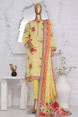 Bin Saeed Stitched 3 Piece Exclusive Printed Lawn Vol-03 Collection-AS-1529-Yellow