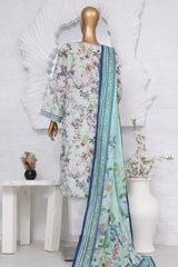 Bin Saeed Stitched 3 Piece Exclusive Printed Lawn Vol-03 Collection-AS-1530-L.Grey
