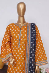 Bin Saeed Stitched 3 Piece Exclusive Printed Lawn Vol-03 Collection-SM-1529-Mustard
