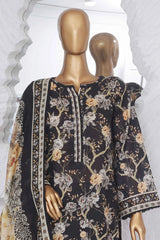 Bin Saeed Stitched 3 Piece Exclusive Printed Lawn Vol-04 Collection-SM-1434-Black