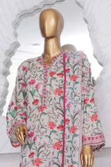 Bin Saeed Stitched 3 Piece Exclusive Printed Lawn Vol-04 Collection-SM-1437-Grey