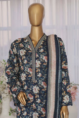 Bin Saeed Stitched 3 Piece Exclusive Printed Lawn Vol-03 Collection-SM-1533-Navy Blue