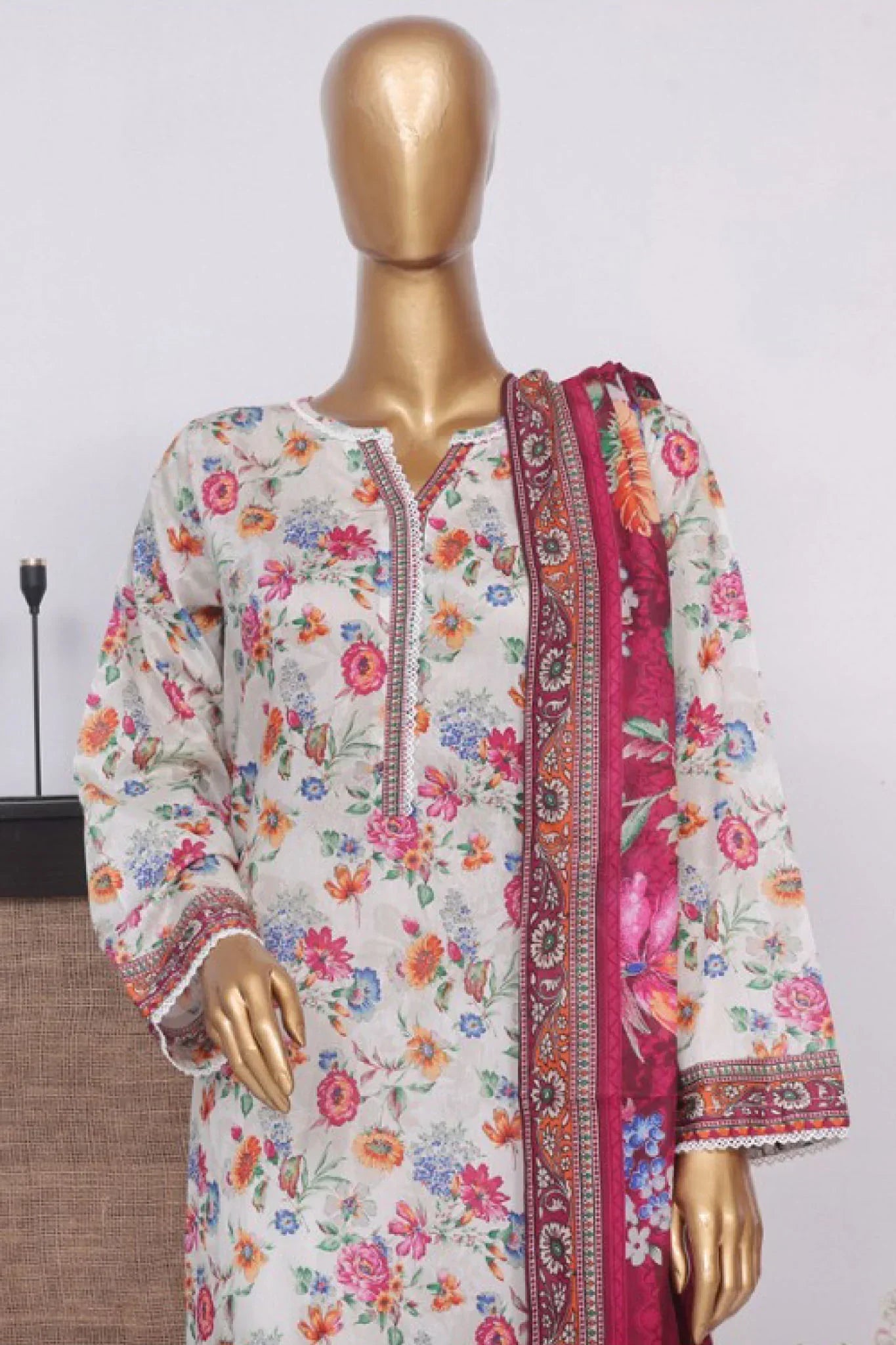 Bin Saeed Stitched 3 Piece Exclusive Printed Lawn Vol-04 Collection-SM-1442-Multi