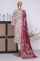 Bin Saeed Stitched 3 Piece Exclusive Printed Lawn Vol-04 Collection-SM-1442-Multi