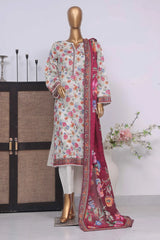 Bin Saeed Stitched 3 Piece Exclusive Printed Lawn Vol-04 Collection-SM-1442-Multi