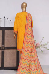Bin Saeed Stitched 3 Piece Exclusive Printed Lawn Vol-03 Collection-AS-1534-Orange