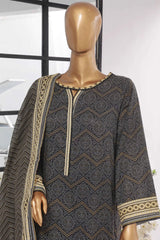 Bin Saeed Stitched 3 Piece Exclusive Printed Lawn Vol-04 Collection-SM-1455-Black