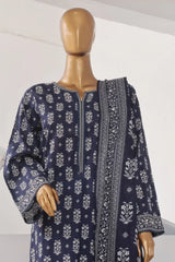 Bin Saeed Stitched 3 Piece Exclusive Printed Lawn Vol-03 Collection-AS-1536-Navy Blue