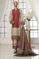 Bin Saeed Stitched 3 Piece Exclusive Printed Lawn Vol-05 Collection-SM-1547-Skin