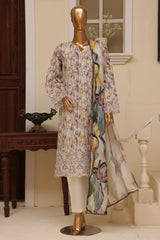 Bin Saeed Stitched 3 Piece Exclusive Emb Lawn Vol-03 Collection-SM-1697-Skin
