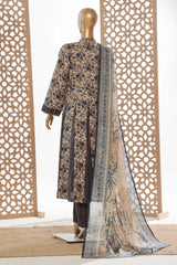 Bin Saeed Stitched 3 Piece Peplum Exclusive Printed Lawn Frock Collection-SM-1747-White
