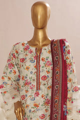 Eid Ke Rang By Bin Saeed Stitched 3 Piece Chikankari Lawn Collection'2025-SM-1782-Skin