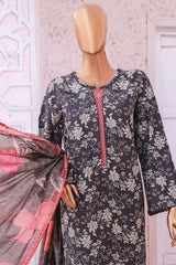 Bin Saeed Stitched 3 Piece Exclusive Printed Lawn Vol-05 Collection'2025-SM-1913-Black