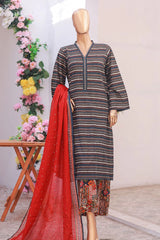 Bin Saeed Stitched 3 Piece Exclusive Printed Lawn Vol-06 Collection'2025-SM-1986-Blue