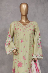 Bin Saeed Stitched 3 Piece Exc Emb Lawn Vol-02 Collection'2025-SM-2100-Pista
