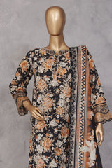 Bin Saeed Stitched 3 Piece Exc Emb Lawn Vol-02 Collection'2025-SM-2103-Black