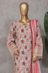 Bin Saeed Stitched 3 Piece Exc Emb Lawn Vol-02 Collection'2025-SM-2104-Skin