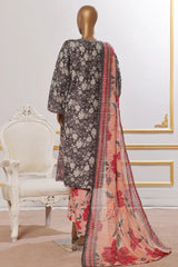 Bin Saeed Stitched 3 Piece Open Front Cutwork Kari Collection'2025-SM-2112-Dark Grey