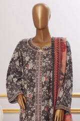 Bin Saeed Stitched 3 Piece Open Front Cutwork Kari Collection'2025-SM-2112-Dark Grey