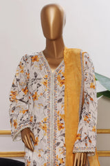 Bin Saeed Stitched 3 Piece Open Front Cutwork Kari Collection'2025-SM-2117- yellow