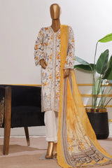 Bin Saeed Stitched 3 Piece Open Front Cutwork Kari Collection'2025-SM-2117- yellow
