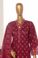 Bin Saeed Stitched 3 Piece Exclusive Lawn Frock Vol-01 Collection-AS-14572-Purple