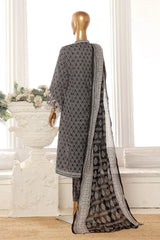 Bin Saeed Stitched 3 Piece Exclusive Lawn Frock Vol-01 Collection-AS-14573-Black
