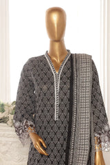 Bin Saeed Stitched 3 Piece Exclusive Lawn Frock Vol-01 Collection-AS-14573-Black