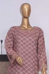Bin Saeed Stitched 3 Piece Exclusive Lawn Frock Vol-01 Collection-AS-1455-Mauve