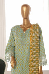 Bin Saeed Stitched 3 Piece Exclusive Lawn Frock Vol-01 Collection-AS-1462-Mint