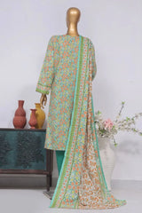 Bin Saeed Stitched 3 Piece Exclusive Printed Lawn Vol-02 Collection-AS-1011-Green