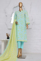 Bin Saeed Stitched 3 Piece Exclusive Printed Lawn Vol-02 Collection-AS-1012-Ferozi