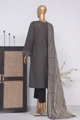 Bin Saeed Stitched 3 Piece Exclusive Printed Lawn Vol-02 Collection-AS-1014-Black