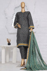 Bin Saeed Stitched 3 Piece Exclusive Printed Lawn Vol-02 Collection-AS-1017-Black
