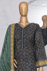 Bin Saeed Stitched 3 Piece Exclusive Printed Lawn Vol-02 Collection-AS-1017-Black