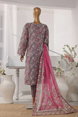 Bin Saeed Stitched 3 Piece Exclusive Printed Lawn Vol-02 Collection-AS-1018-Grey