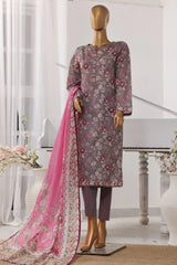 Bin Saeed Stitched 3 Piece Exclusive Printed Lawn Vol-02 Collection-AS-1018-Grey
