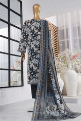 Bin Saeed Stitched 3 Piece Exclusive Printed Lawn Vol-02 Collection-AS-1019-Black
