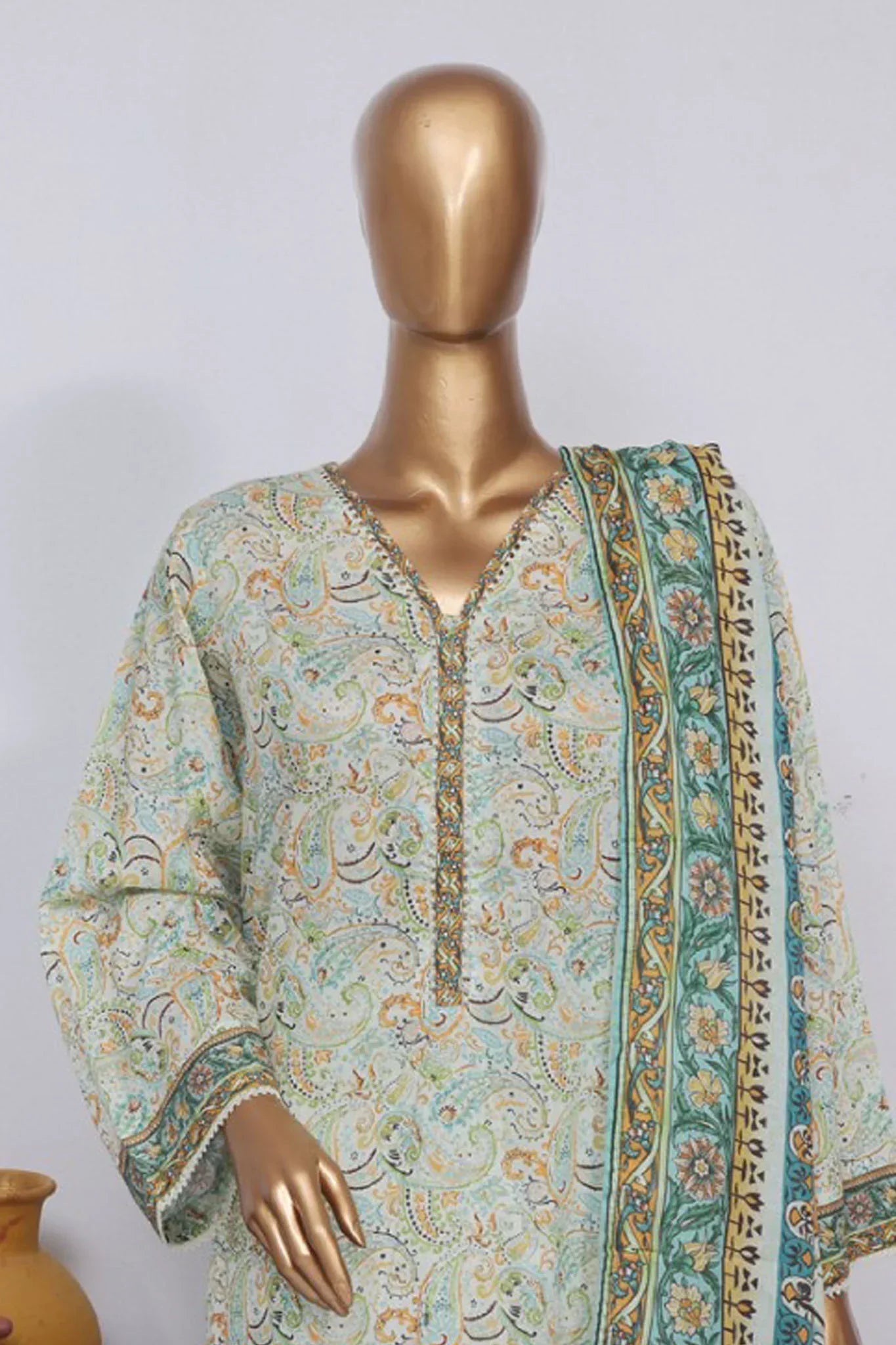 Bin Saeed Stitched 3 Piece Exclusive Printed Lawn Vol-02 Collection-AS-1025-Pista