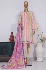 Bin Saeed Stitched 3 Piece Exclusive Printed Lawn Vol-02 Collection-AS-1026-Multi