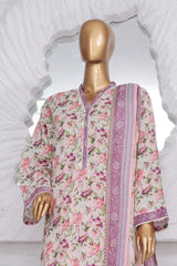 Bin Saeed Stitched 3 Piece Exclusive Printed Lawn Vol-02 Collection-AS-1027-Pink