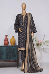 Bin Saeed Stitched 3 Piece Exclusive Printed Lawn Vol-02 Collection-AS-1029-Black