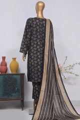 Bin Saeed Stitched 3 Piece Exclusive Printed Lawn Vol-02 Collection-AS-1029-Black