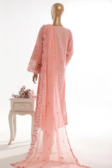 Bin Saeed Stitched 3 Piece Luxury Self & Self Frock Collection-SMK-1597-Pink